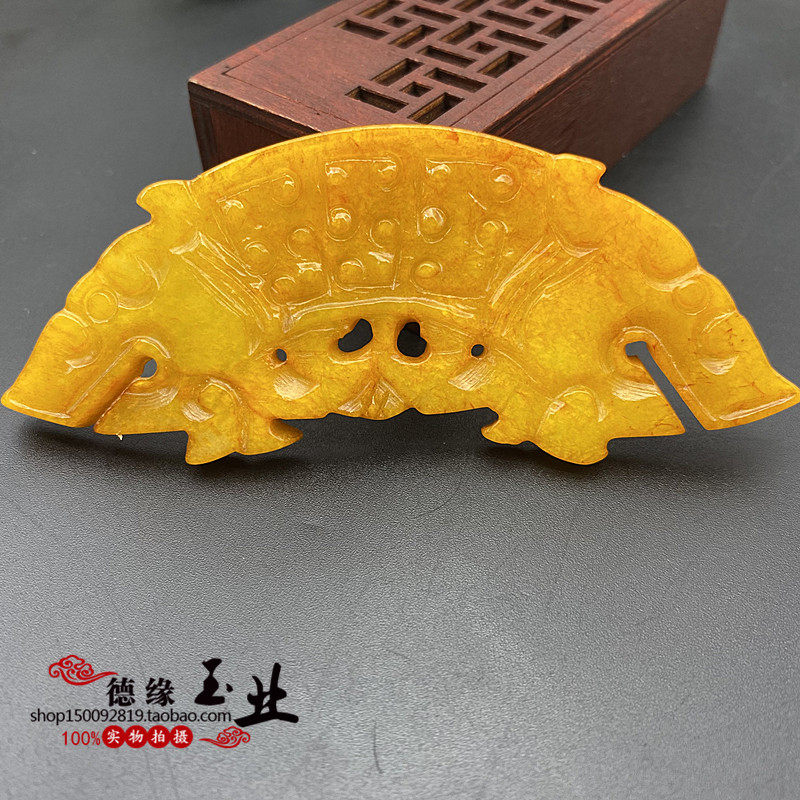 岫玉做旧双面仿古龙玉佩玉坠挂件古风腰佩腰坠玉石玉璧玉皇毛衣坠