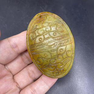 仿古岫玉做旧玉璧古典摆件高古玉老玉古董明清玉器把玩玉佩收藏