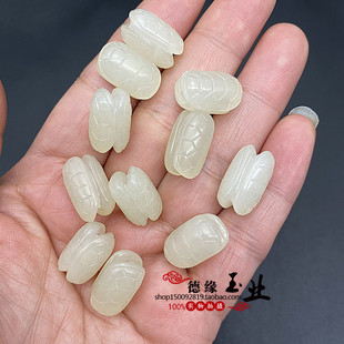 岫玉直孔乌龟壳吊坠挂饰龟背富甲天下玉佩手串佛珠玉佩DIY配饰件