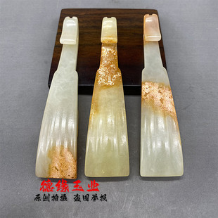 岫玉仿古龙钩把件笔架DIY配饰坠古风汉服玉佩腰佩玉带钩吊坠挂件