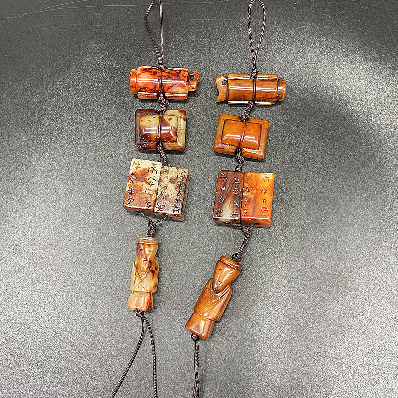 岫玉三宝玉佩玉坠翁仲冈卯司南配