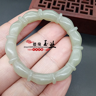 和田玉青白玉竹节玉圆环玉环玉坠宝宝儿童手镯袈裟环扣挂件