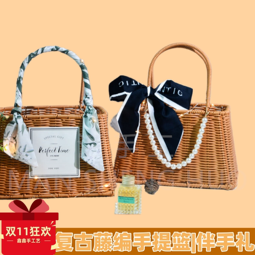 2023年新款藤编纯手工编织包百搭小包复古包包拍照道具结婚手伴礼