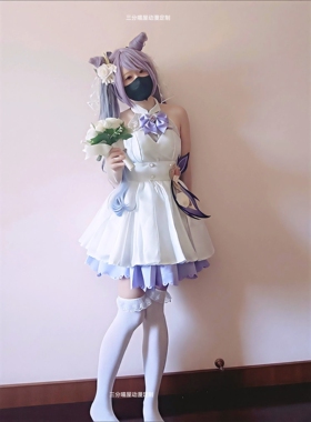 三分喵屋原神甘雨刻晴cos花嫁二次元动漫服装女可爱套装连衣裙c服