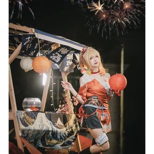 清仓三分原神cos宵宫cos服琉焰华舞宵宫动漫全套cosplay女装假发