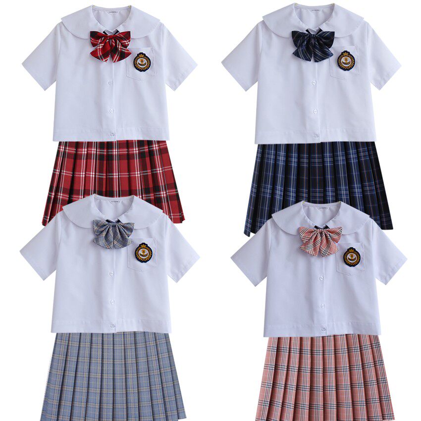 断码清班校园服制服初高中生英伦学院风学生装女夏装短袖格子套装