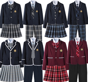 校服班服礼服 套装 现货新款 英伦学院小初高大学生男女情侣亲子西装