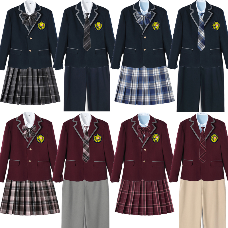表演情侣班服有内衬带安全裤裙原创JK制服DK英伦学院西服男女套装