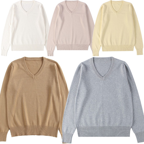 现货日系校园风jk-dk制服男女学生针织套头衫v领秋冬保暖针织长袖