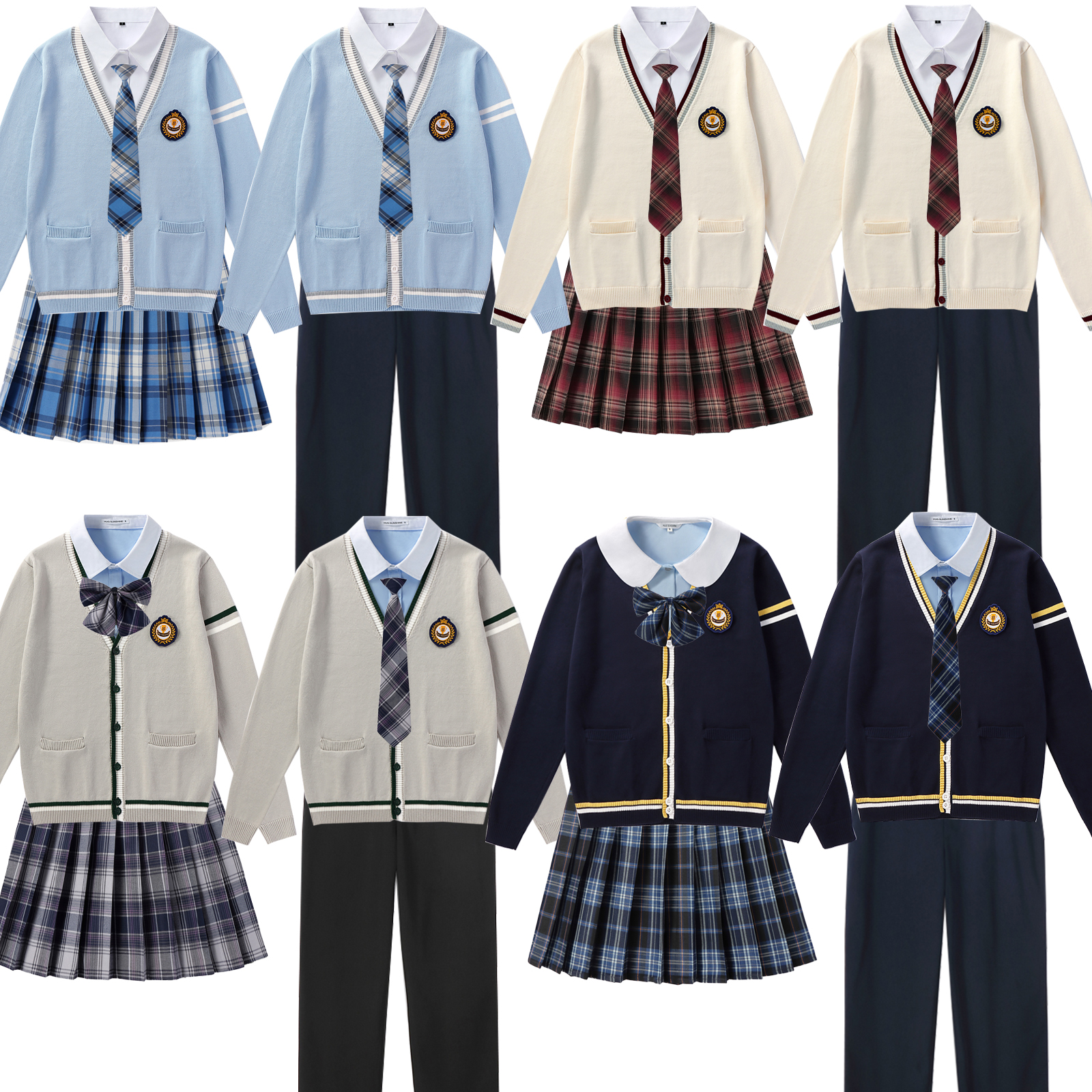 现货新款JK校服幼师园服情侣春秋冬学院风小初中大学运动班服套装