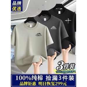 品牌优选纯棉短袖圆领休闲t恤