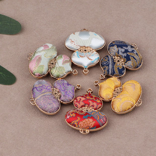 新品非遗宋锦手工汉服饰品配件葫芦双面吊坠挂饰国风diy流苏穗