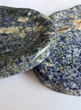 奢石梦幻蓝宝异形托盘摆件ins风家居饰品景泰蓝竞品会所大宅