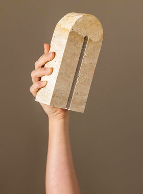 洞石大理石摆件饰品样板房售楼部现货定制装饰品工艺品