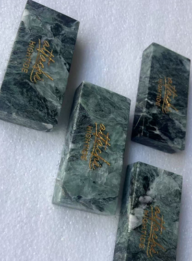 大理石设计金属激光雕刻打标喷刻logo手工上色金色可定制杯垫色板