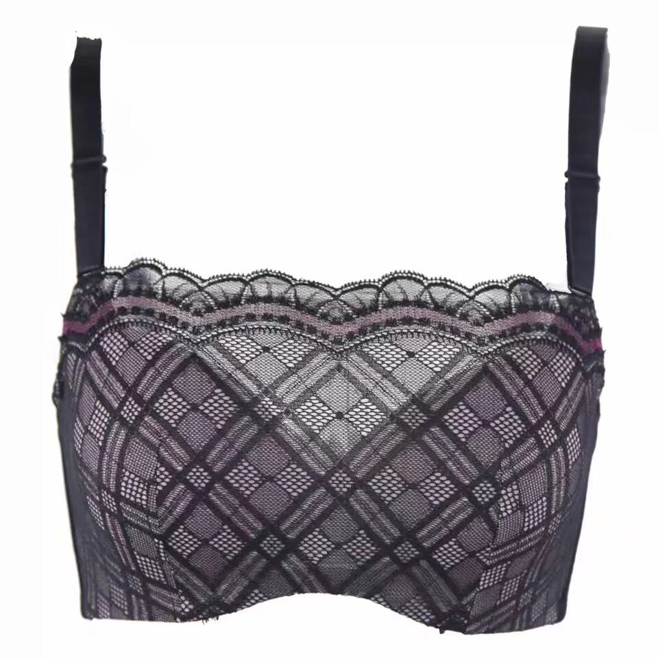 桑扶兰防走光性感蕾丝有钢托文胸