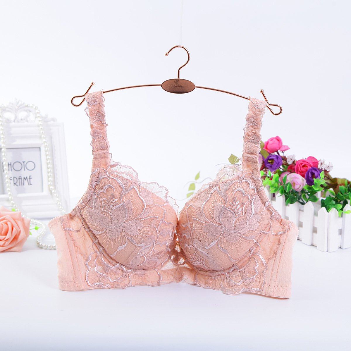 桑扶兰聚拢刺绣薄款调整型大罩杯女士文胸aje11