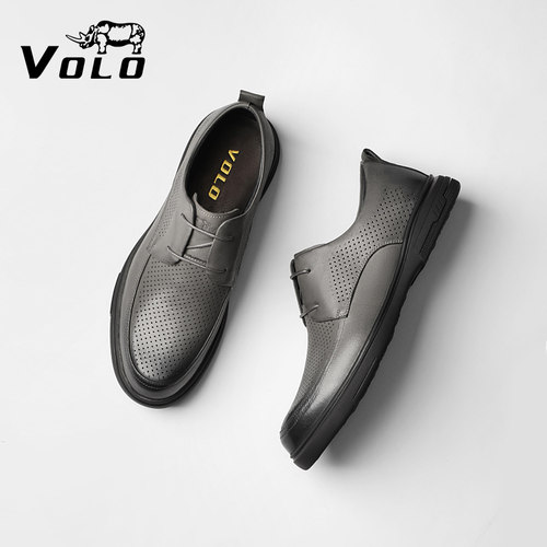 VOLO/犀牛夏季镂空真皮休闲皮鞋