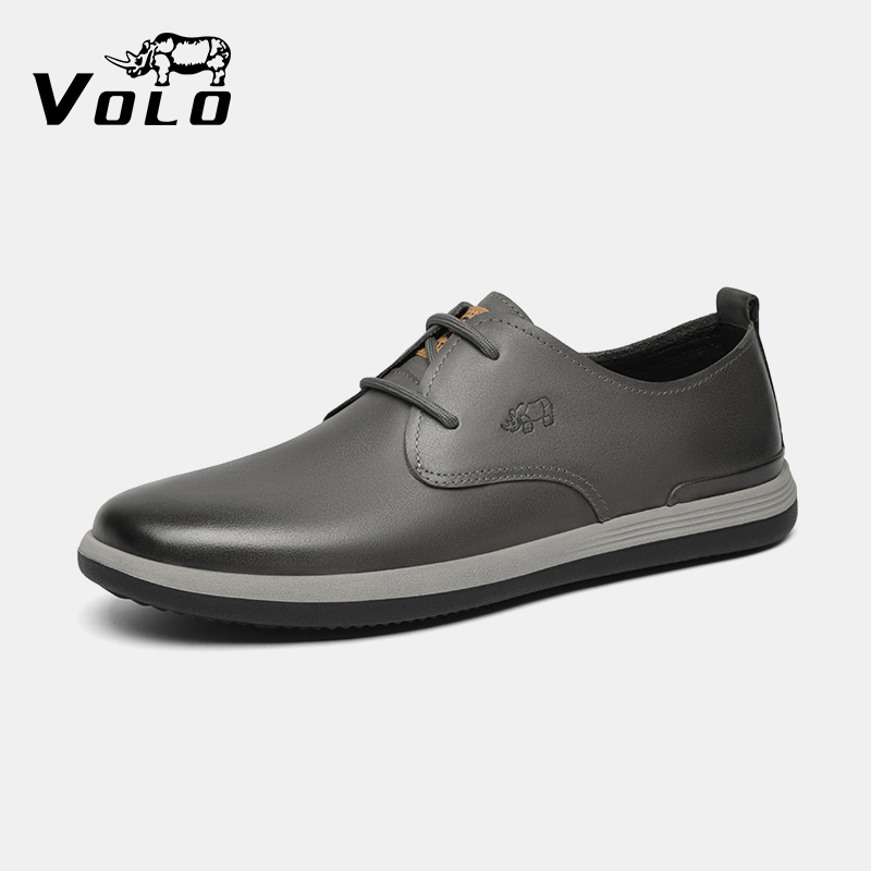 VOLO/犀牛真皮透气休闲男皮鞋