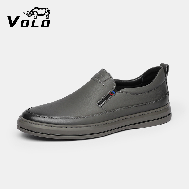 VOLO/犀牛头层牛皮男士休闲皮鞋