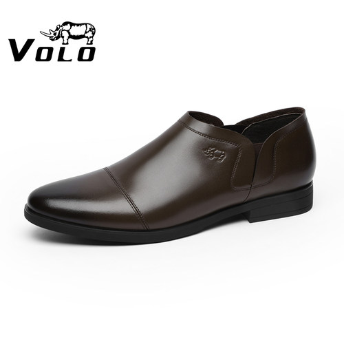 VOLO犀牛真皮男士商务皮鞋
