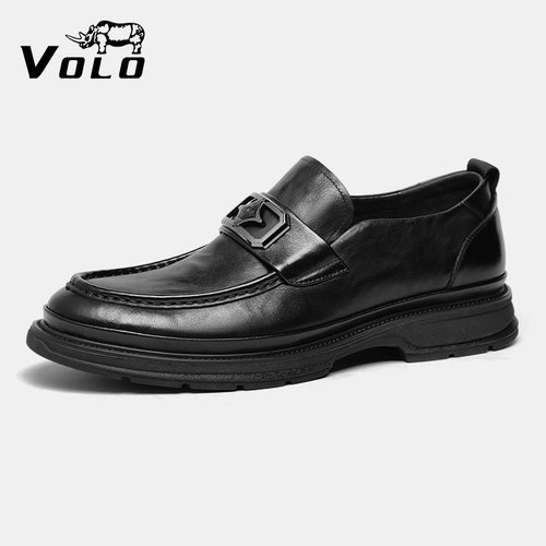 VOLO犀牛金属扣真皮男款乐福鞋