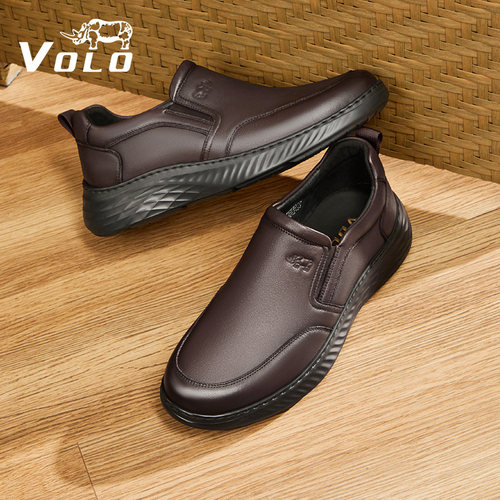 VOLO/犀牛男士一脚蹬休闲皮鞋