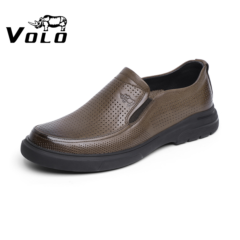 volo/犀牛爸爸鞋子男新款商务休闲皮鞋男春季复古一鞋西装男皮鞋