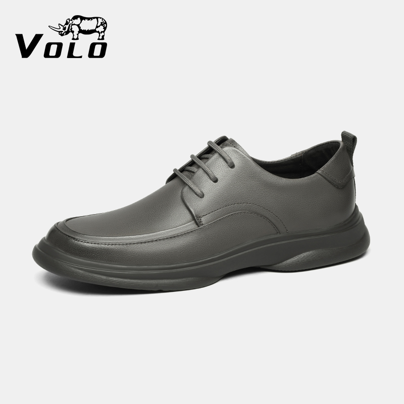 VOLO/犀牛头层牛皮软底休闲皮鞋