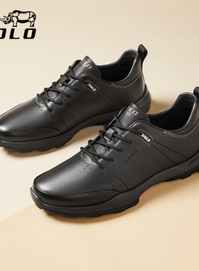 VOLO犀牛休闲运动鞋男款冬季真皮高级感皮鞋品牌正品爸爸男鞋软底