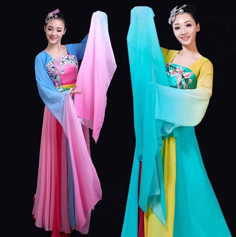 2024新款水袖舞蹈服装采薇古典舞演出服女飘逸中国风仙女古装成人