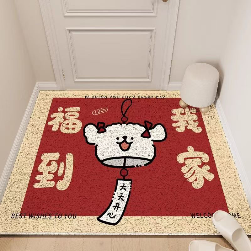 线条小狗福到喜庆入户门地垫耐脏进门丝圈脚垫大门口玄关耐磨地毯,居家布艺,入户地垫,淘宝优惠券,粉丝福利购,淘宝优惠卷