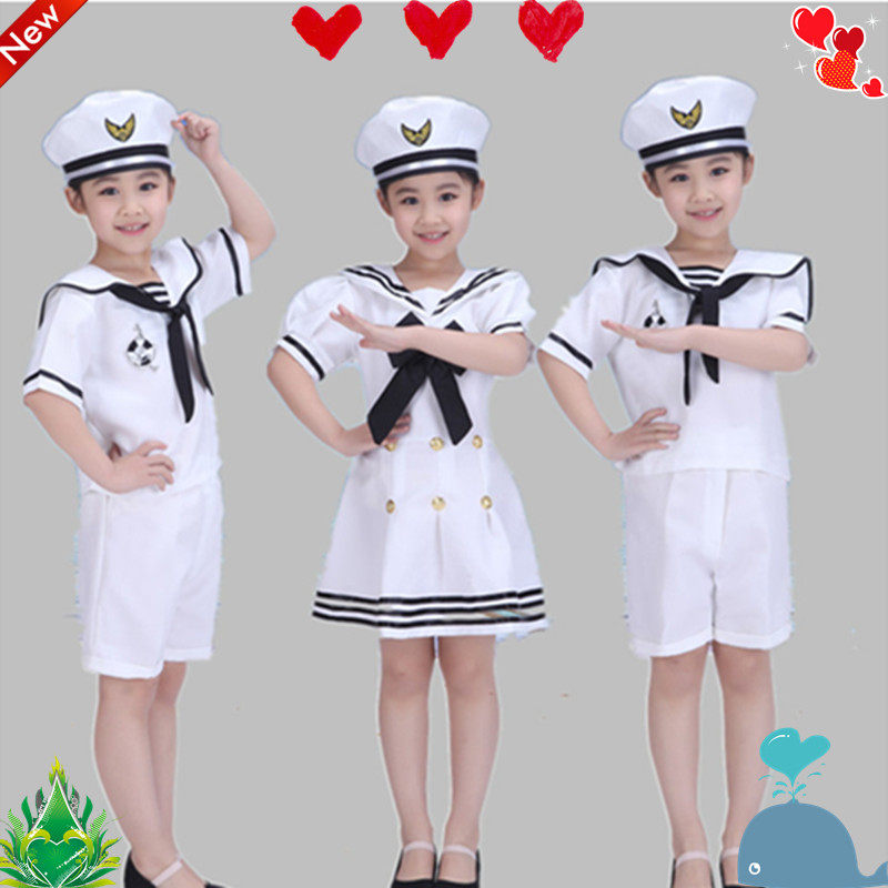 儿童海军演出服男童军装幼儿园合唱服女童舞蹈裙小学生夏装表演服