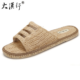 大漠行麻鞋草鞋男士夏季居家拖鞋个性复古民族风手工耐磨透气外穿