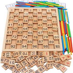 早教教具木制益智玩具蒙氏教具数学计算汉字1-100数字数数棒