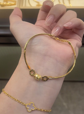 小蛮腰半镯手链女款高级18k仿真黄金轻奢小蛮腰金手镯手环金镯子
