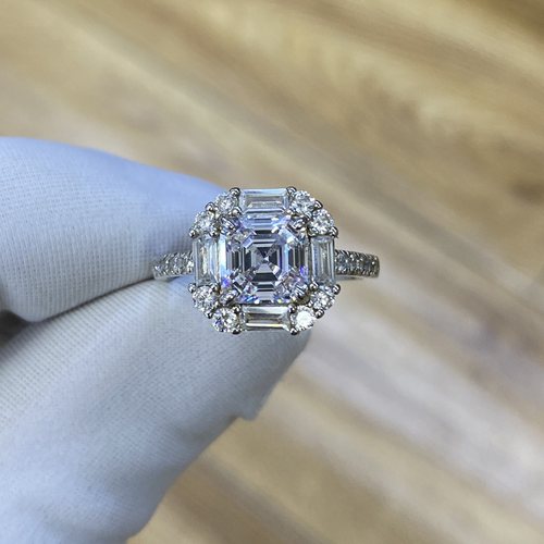 阿斯切培育钻石戒指女款18K金