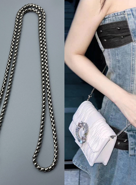 适用于miumi褶皱pattina银链风琴流浪邮差包盒仔金属替换肩带链子
