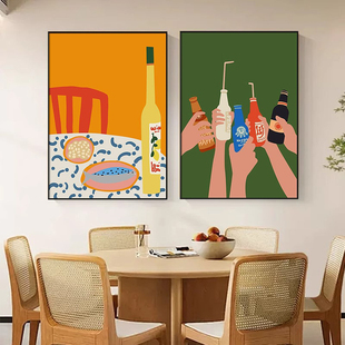 现代餐厅装饰画客厅餐桌面厨房饭店沙发背景墙壁玄关卧室床头挂画