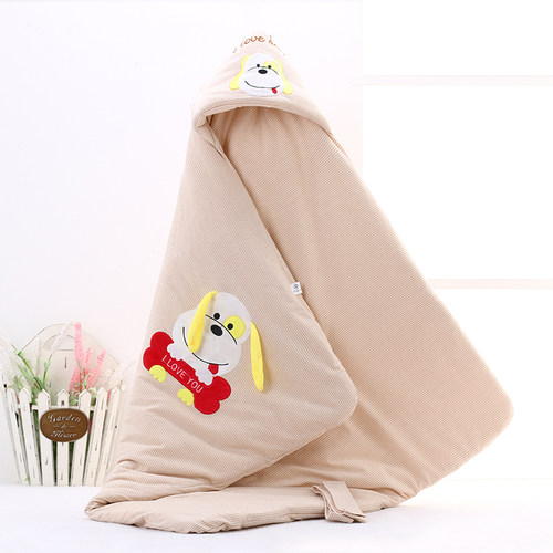 纯棉新生儿抱被秋冬夹棉婴儿襁褓