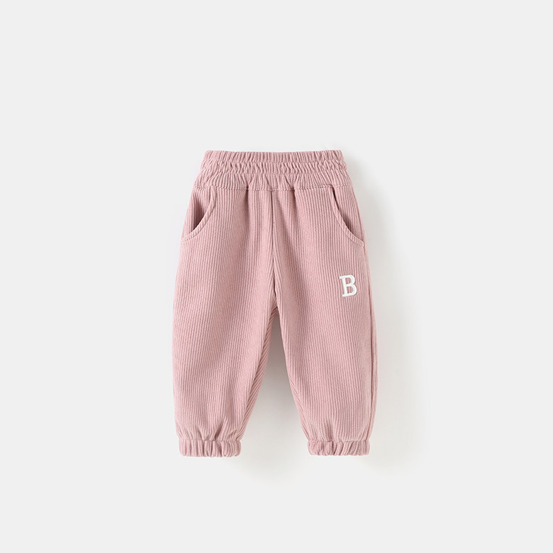 秋冬款男童女童加绒休闲裤束脚卫裤宝宝保暖裤长裤子外出运动裤春