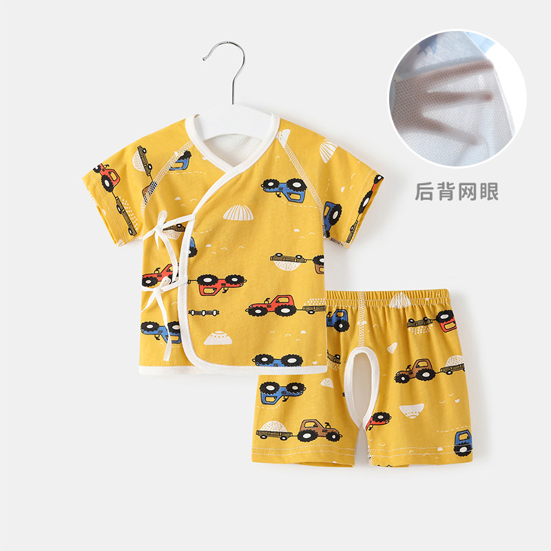 新生儿短袖短裤和尚服套装睡衣夏