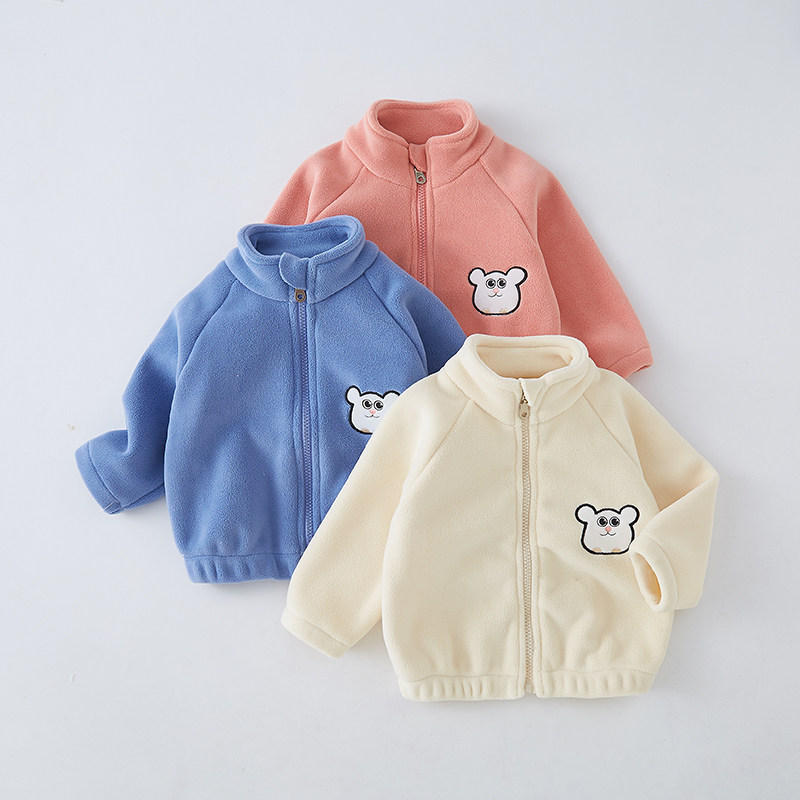 儿童外套男童女童加绒保暖衣春秋装小宝宝卫衣拉链衫婴儿上衣夹克