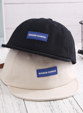 短帽檐18ss美式潮复古黑色鸭舌帽男女情侣款韩版个性软顶棒球帽子