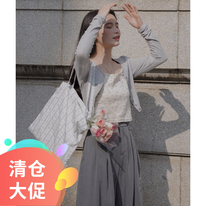 【孤品秒杀特价清仓】芒岁同款法式甜美小众定制印花帆布包单肩包