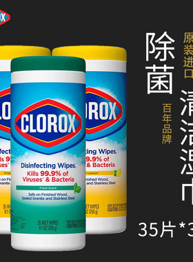 高乐氏clorox厨房用纸抽取湿纸巾去油污家用清洁进口马桶湿巾