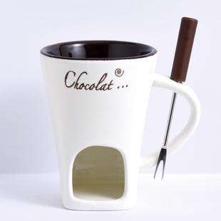 陶瓷巧克力杯火锅炉瑞士冰淇淋火锅杯芝士奶酪火锅杯送叉
