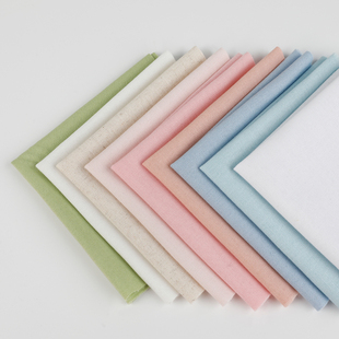 中国风纯色棉麻布料手工diy刺绣绣花练习小块布手帕方巾香囊面料