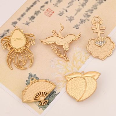 古风汉服胸针底托配件材料包diy手工制作刺绣新中式底托包布宋锦