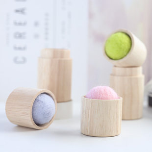 木质毛毡球针筒插DIY手工饰品配件圆形收纳针筒粉手工十字绣刺绣